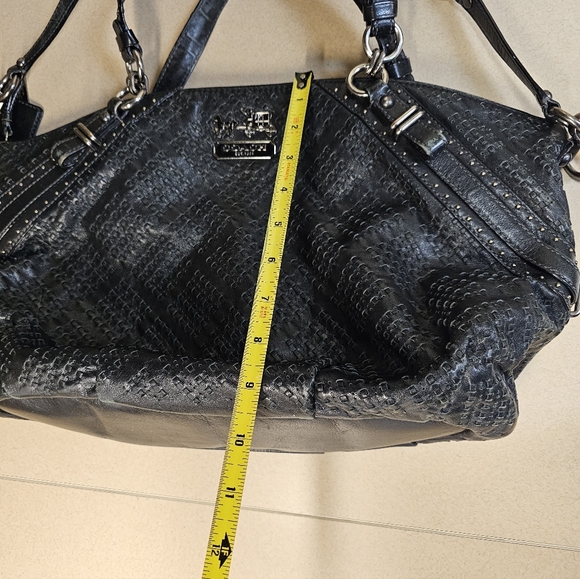 COACH Black Textured Satchel - Picture 11 of 12
